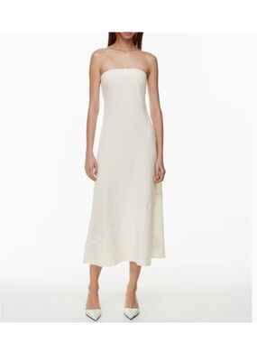Aritzia Babaton Strapless Cream Midi Slip Dress M